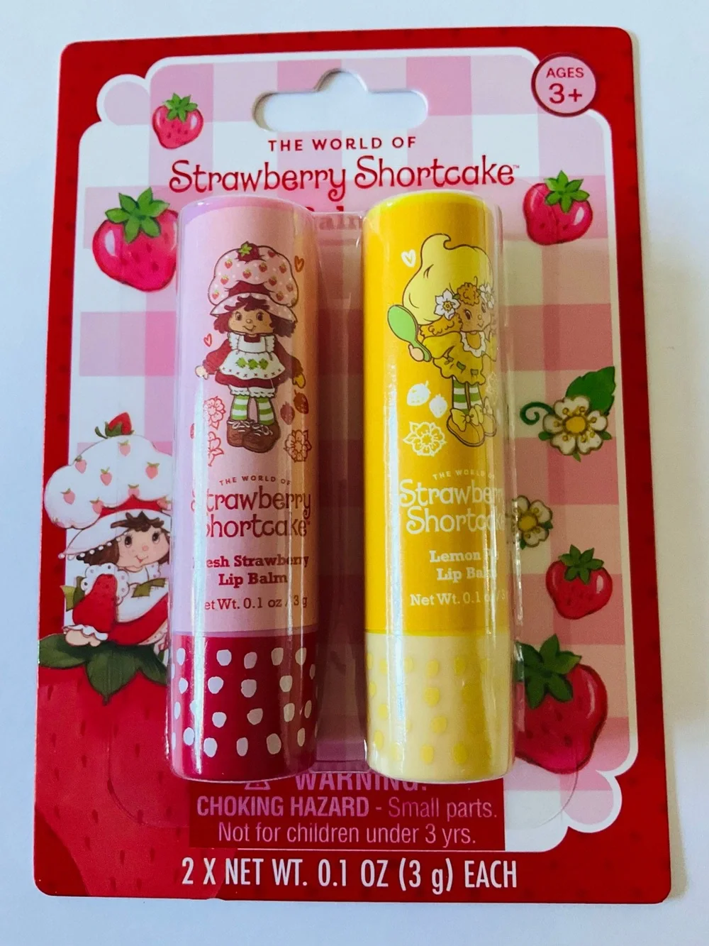 🌼4/$10🌼 Strawberry Shortcake 2pc Flavored Lip Balm Fresh Strawberry & Lemon Pie
